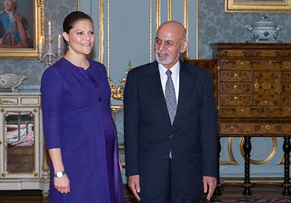 Crown Princess Victoria of Sweden met with the President of Afghanistan, Ashraf Ghani Ahmadzai. The meeting was held at the Royal Palace