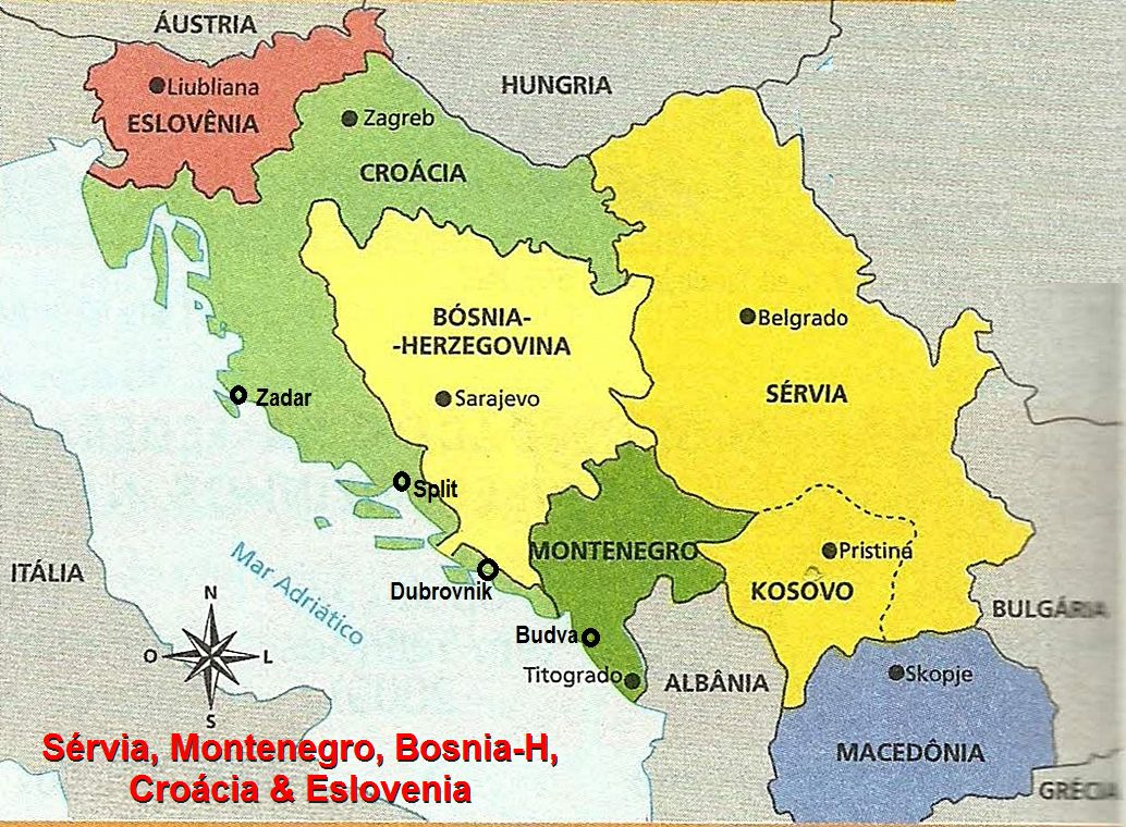 Servia, Montenegro, Bosnia-H, Croacia e Eslovenia