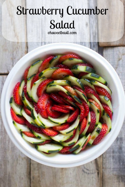 Strawberry Cucumber Salad from Oh Sweet Basil 