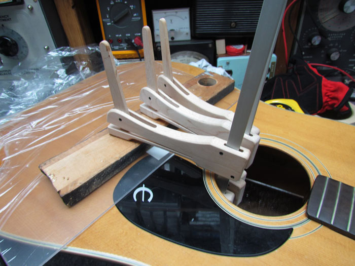 Gluing a New Bridge Plate on the Epiphone Acoustic Guitar Using Hide