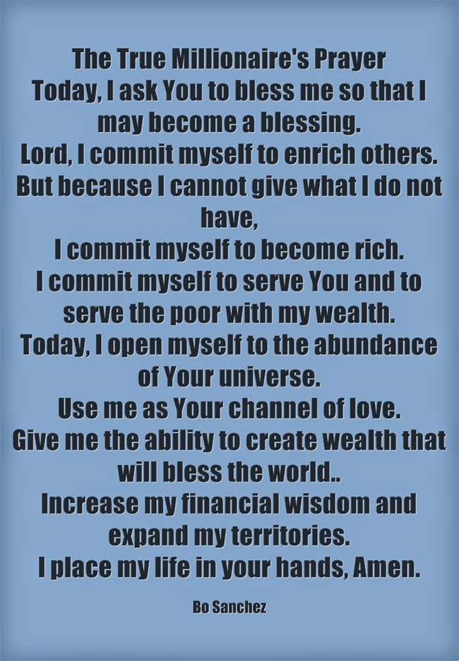 The True Millionaire's Prayer
