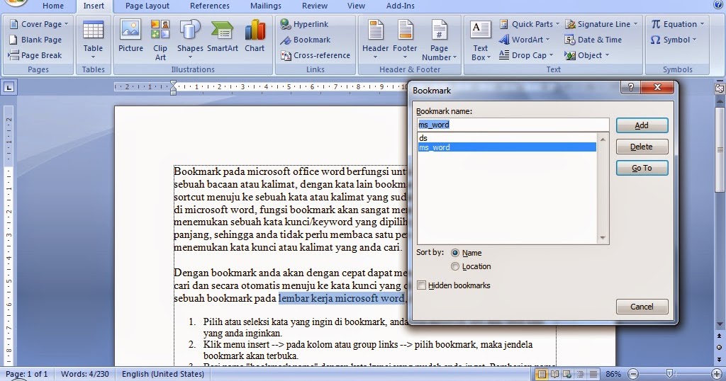 How to create a bookmark in word defolpush