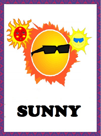 Kindergarten Worksheets: Weather Flashcards - Sunny