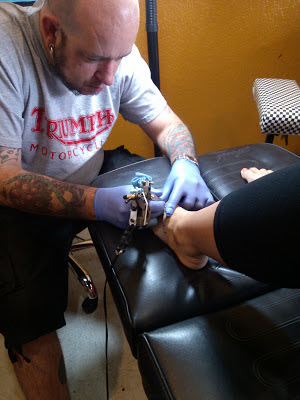 Foot Tattoo in progress Foot Tattoo in progress