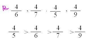 5. Sınıf Matematik Dersi Payları Aynı Olan Kesirleri Büyükten Küçüğe ve