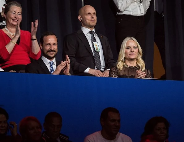 Crown Prince Haakon of Norway and Crown Princess Mette-Marit of Norway attends the 2015 Nobel Peace Prize Concert at Telenor Arena