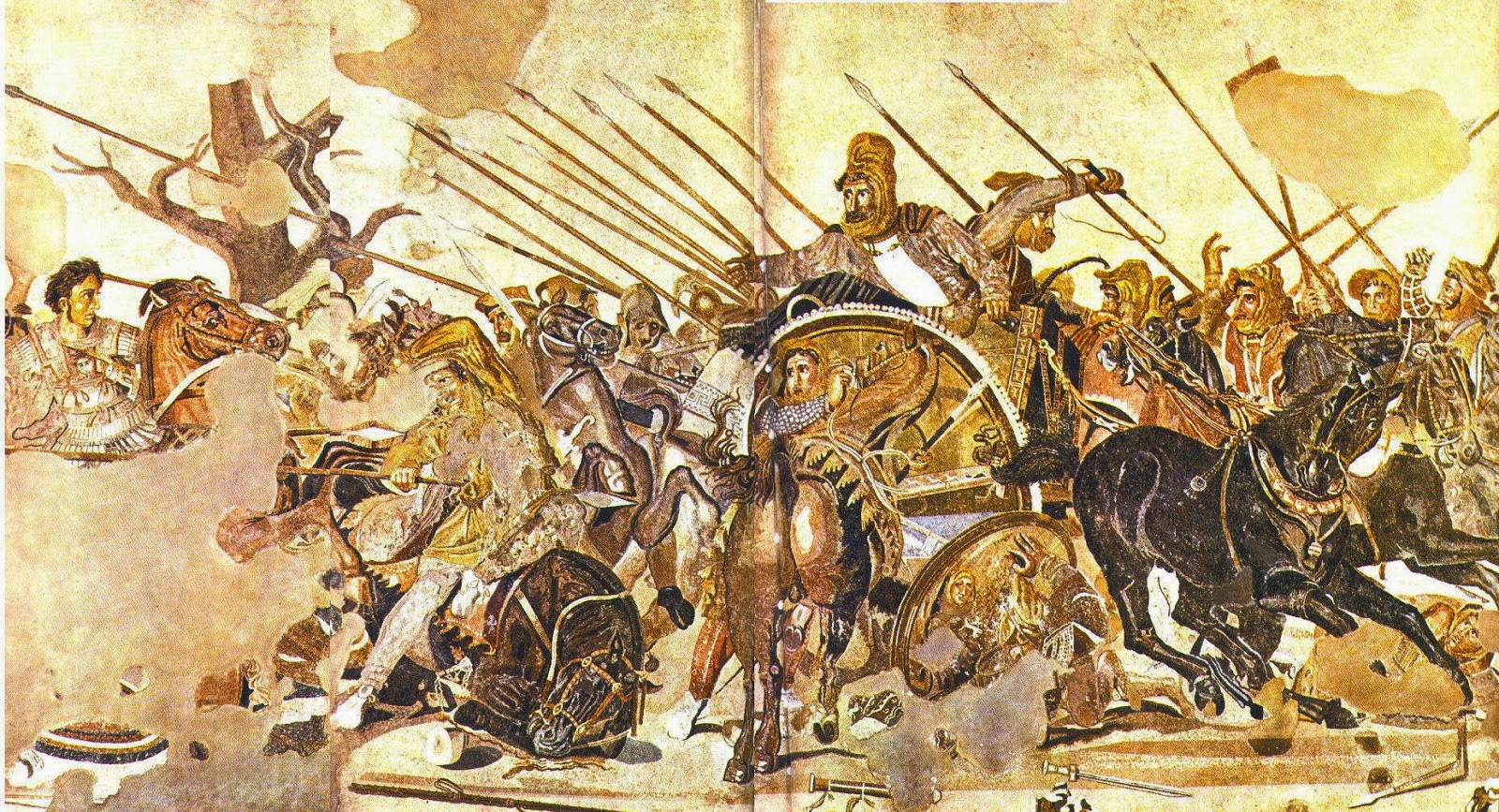 EPIC BATTLE OF ALEXANDER THE GREAT VS DARIUS PAINTING WAR ART REAL CANVAS  PRINT