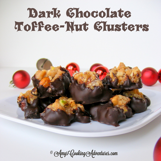 Dark Chocolate ToffeeNut Clusters {12 Weeks of Christmas Treats}