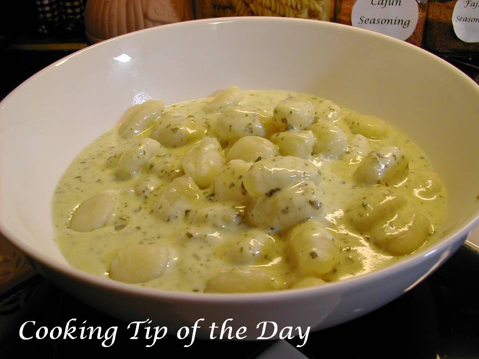Cooking Tip of the Day Recipe Gnocchi with Basil Pesto Cream
