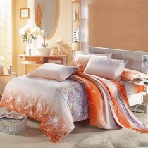 Dormitorio en naranja y gris - Ideas para decorar dormitorios