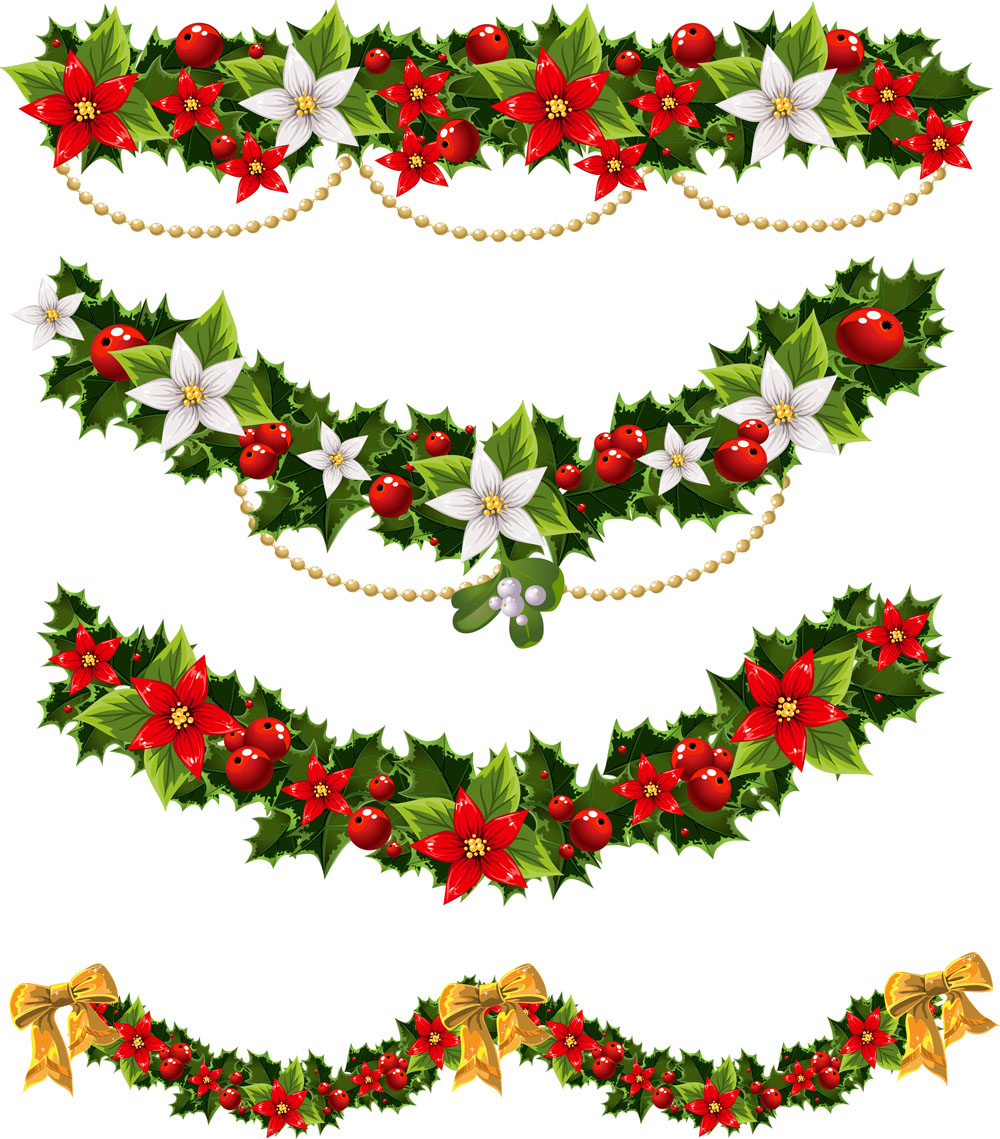 Christmas garlands royalty free vector image christamas garlands..EPS files | naveengfx