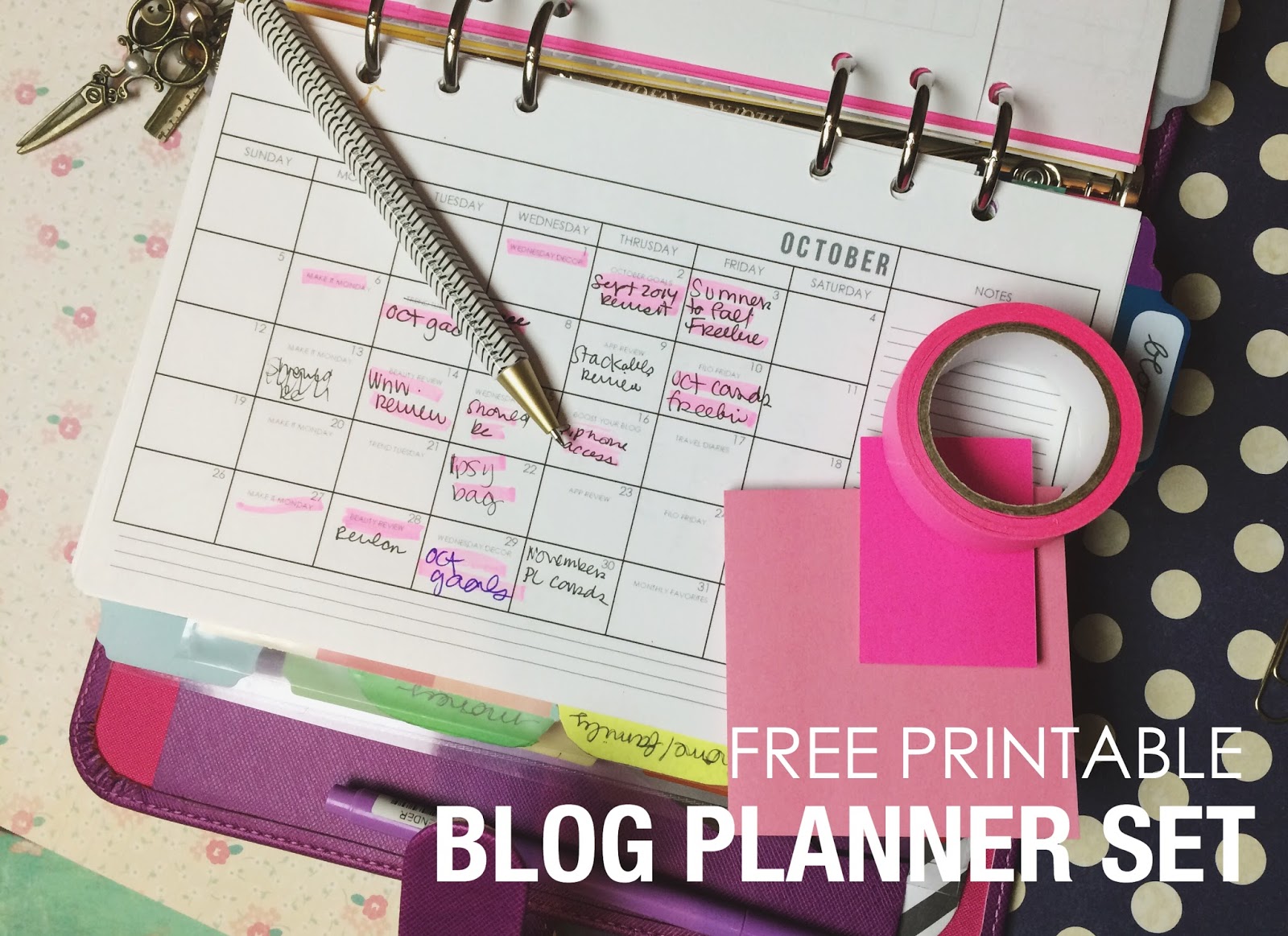 five sixteenths blog Planner Printable // Free Blog Planner