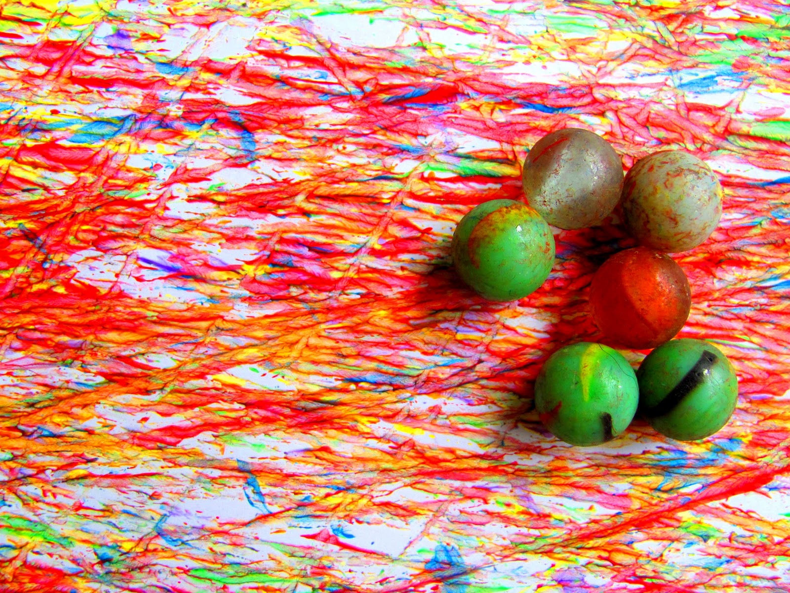 colormehappy Marble rolling super fun art project using marbles!!