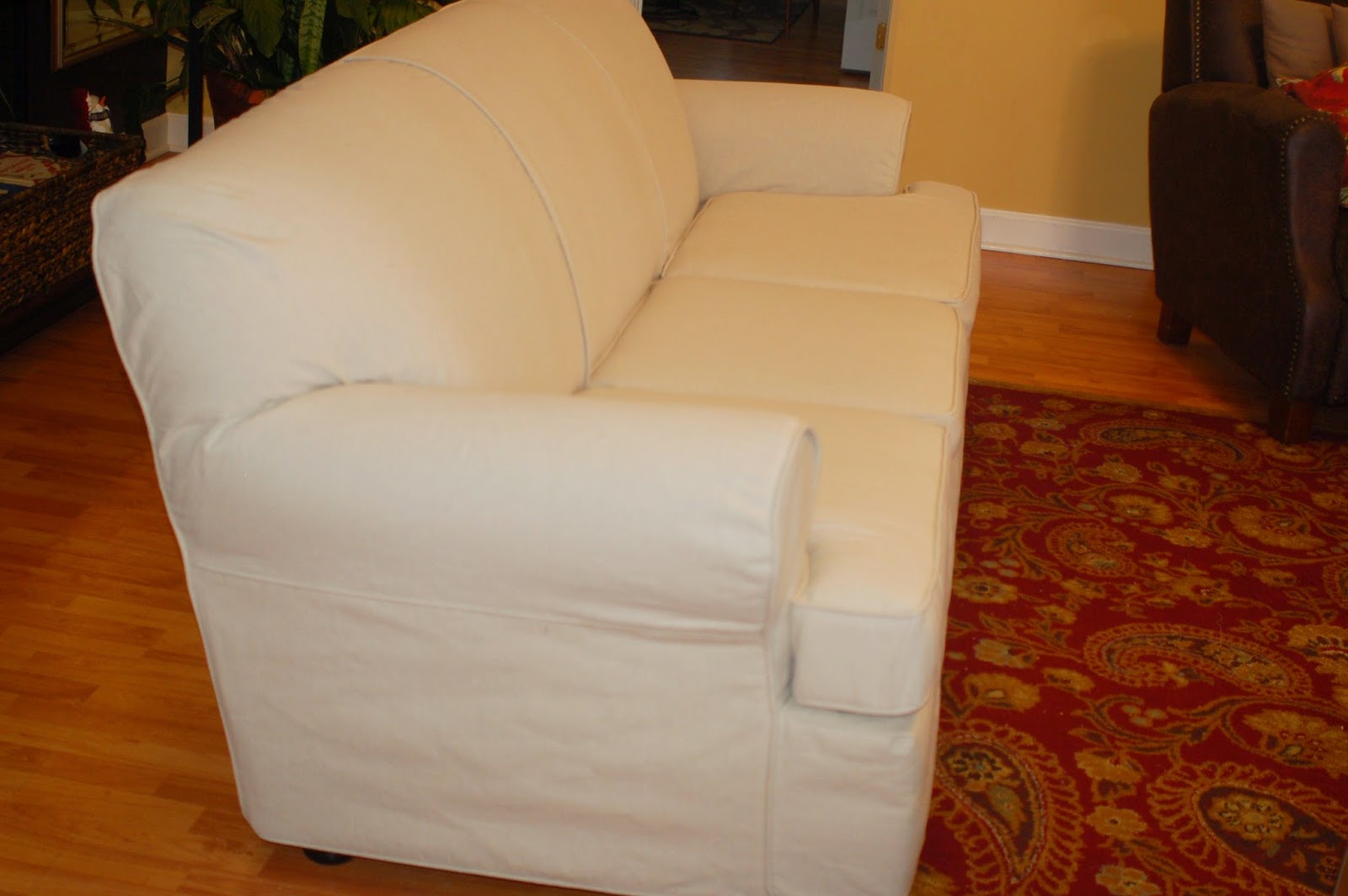 Pam Morris Sews Drop Cloth Slipcovers