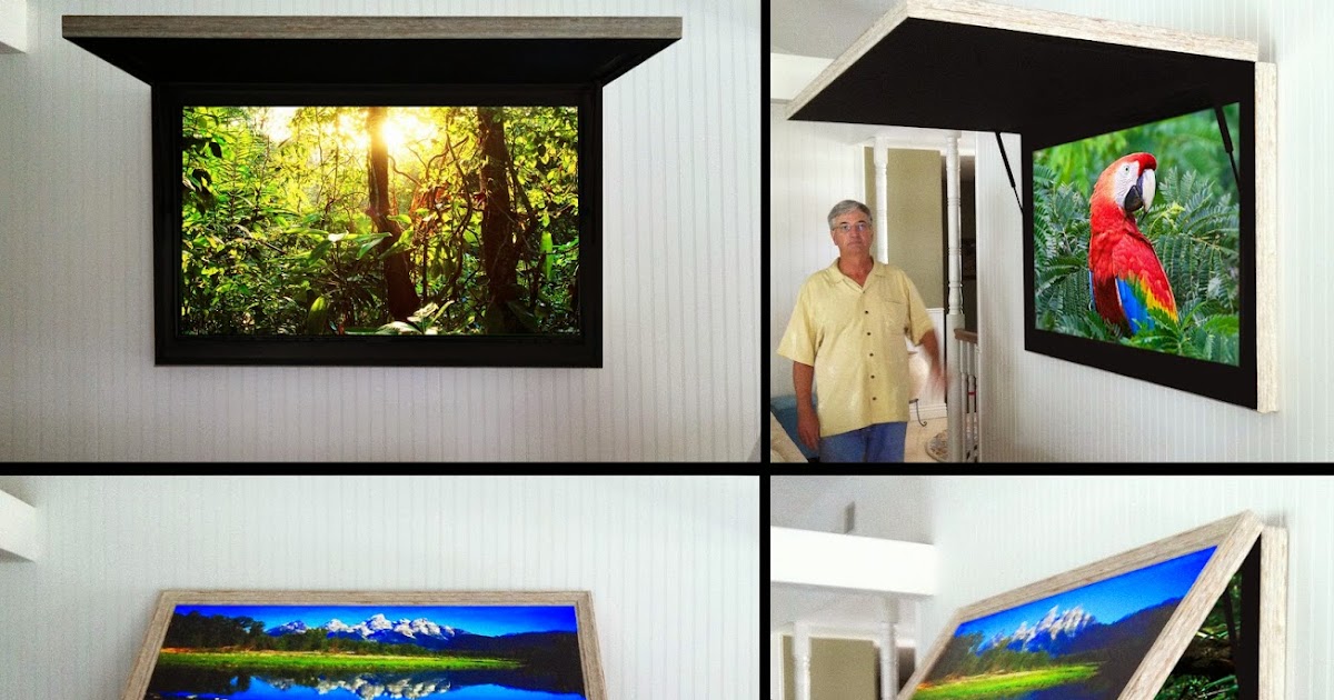 Hidden TV with TVCoverUps Frame TV with Art Cover or behind