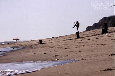 Mr Miyagi, Karate Kid, beach scene, crane technique