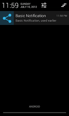 Andriod Jelly bean (API 16) Basic notification