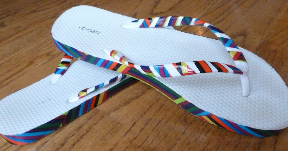 Duct Tape Embellished Flip Flops Design Improvised