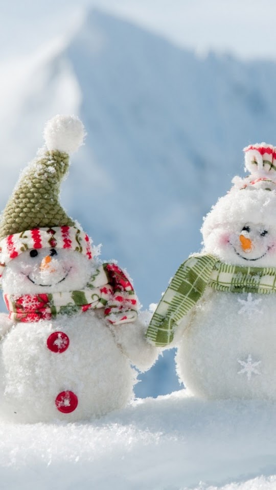 Christmas Tiny Snowmen  Android Best Wallpaper