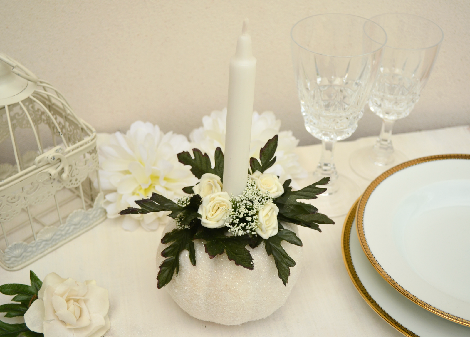 Centrotavola Con Bicchieri Di Vetro D'Ali: Tutorial centrotavola con zucca e glitter - CondividiAMO