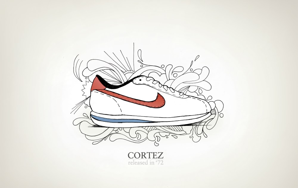 nike cortez drawing