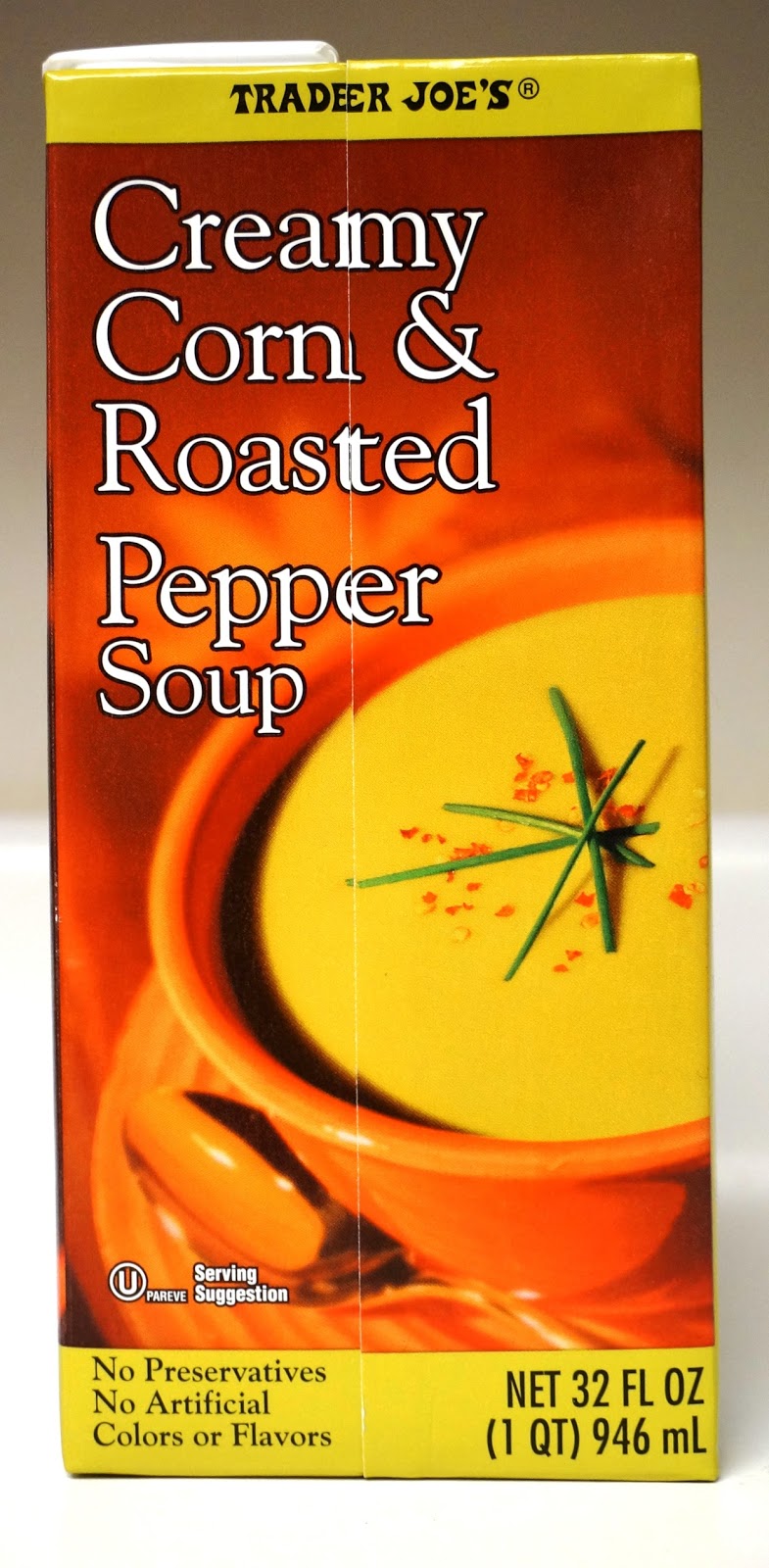 Exploring Trader Joe's Trader Joe's Creamy Corn & Roasted Pepper Soup