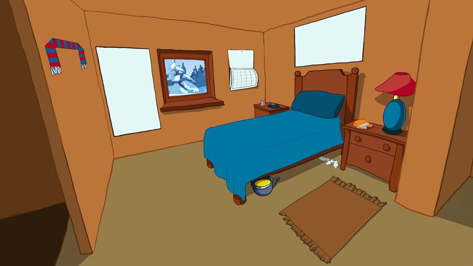 Adventures of a scary bear: Finished Willy backgrounds - bedroom scene