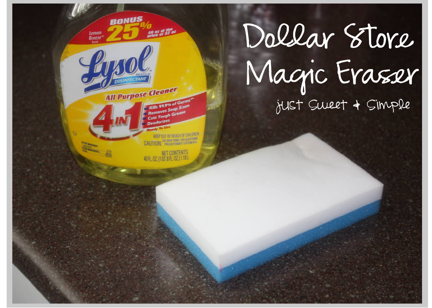 just Sweet and Simple Dollar Store Magic Eraser