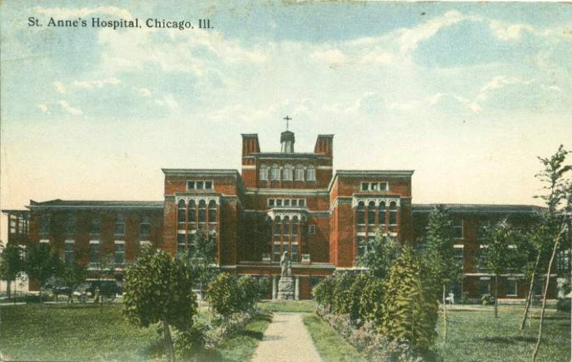 St. Anne's Hospital Facade View St anne, Places in chicago, Chicago history