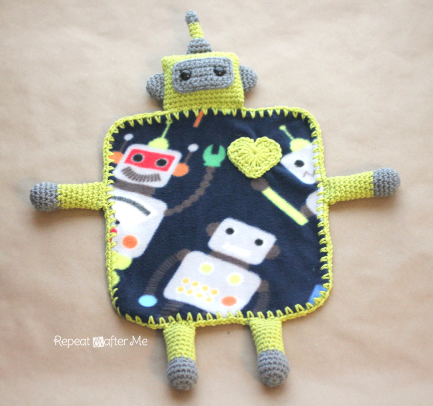 Crochet Robot Lovey Blanket Repeat Crafter Me