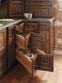 Corner cabinet drawers :: OrganizingMadeFun.com