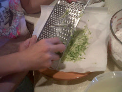 Grating the zucchini