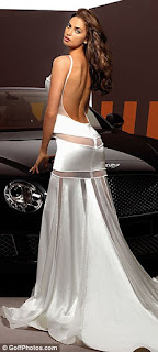 irina shayk sexy back view in bridal dress