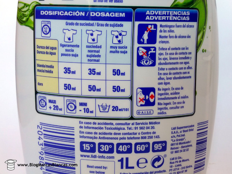 Detergente líquido superconcentrado FORMIL (Lidl) el blog de las marcas