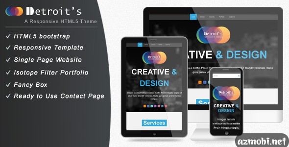 Detroit - Bootstrap Single Page Website Template