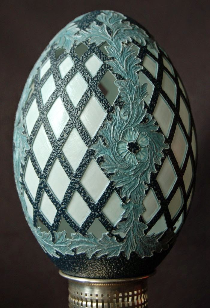 eggshell carving black and white design