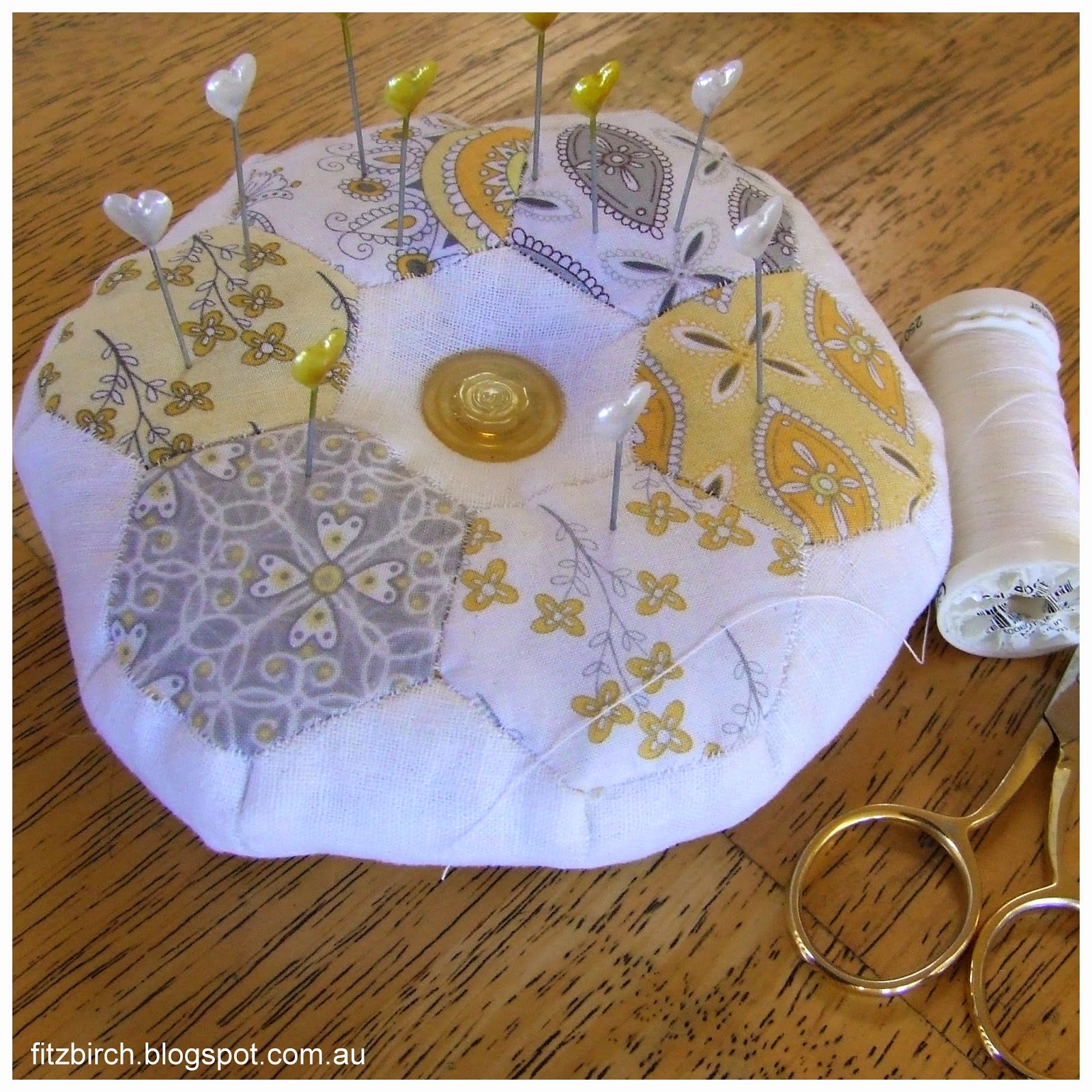 FitzBirch Crafts Hexagon Patchwork Pin Cushion