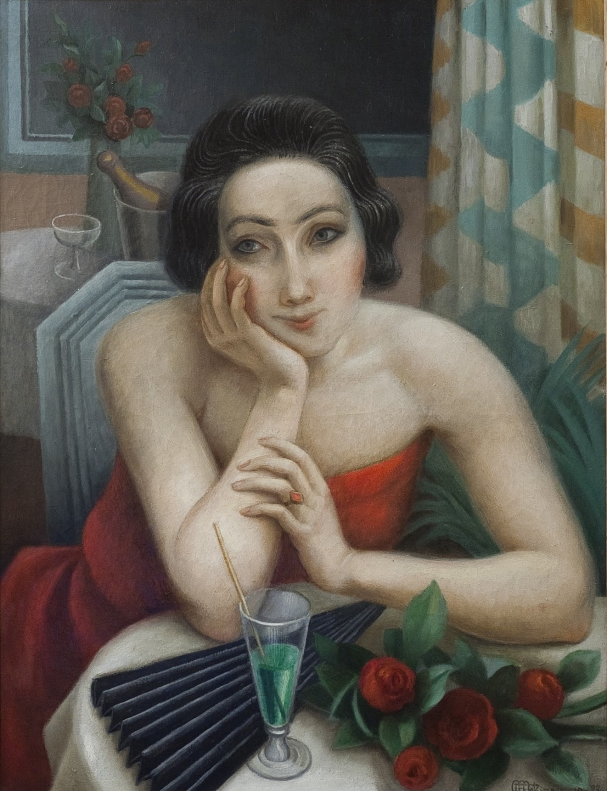 Jean Metzinger Jeune Femme Pensive aux Roses Rouges
