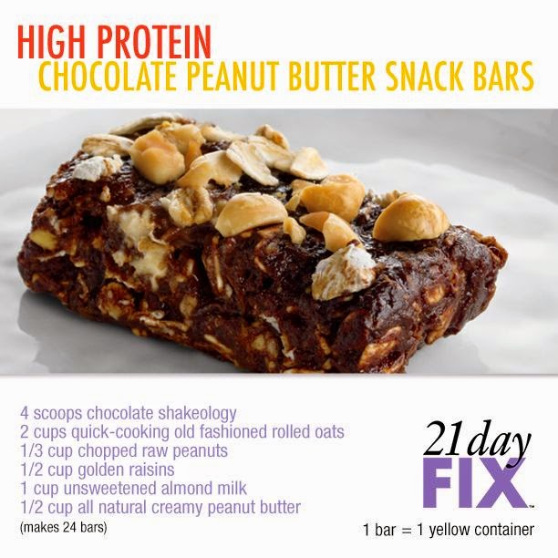 21 DAY FIX RECIPES CHOCOLATE PEANUT BUTTER SNACK BARS
