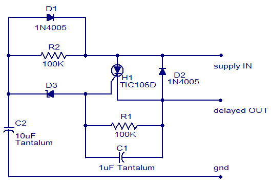 Simple DC power delay circuit - The Circuit free download guitar input jack wiring 