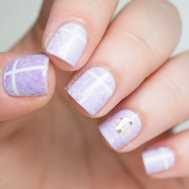 The Nailasaurus UK Nail Art Blog Pastel Goth Textured Saran Wrap