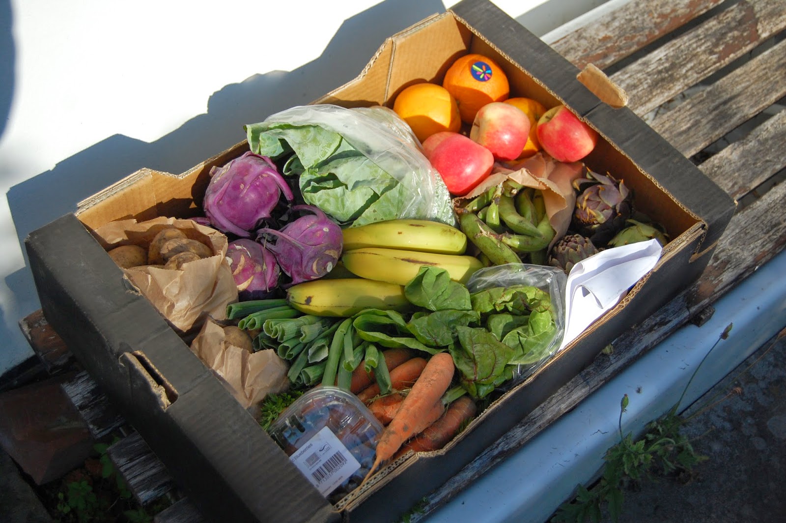 mugofstrongtea Delicious fruit and veg box from Woodlands Farm