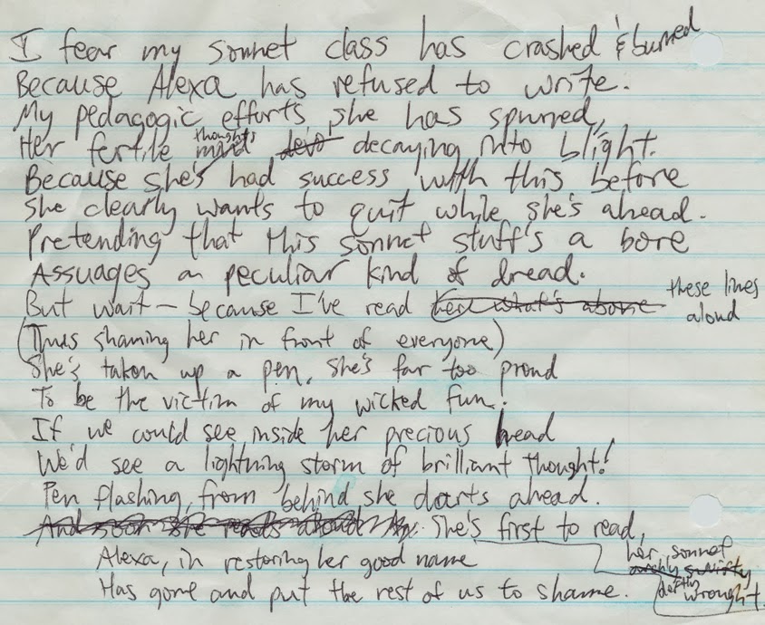 school sonnet examples by students
