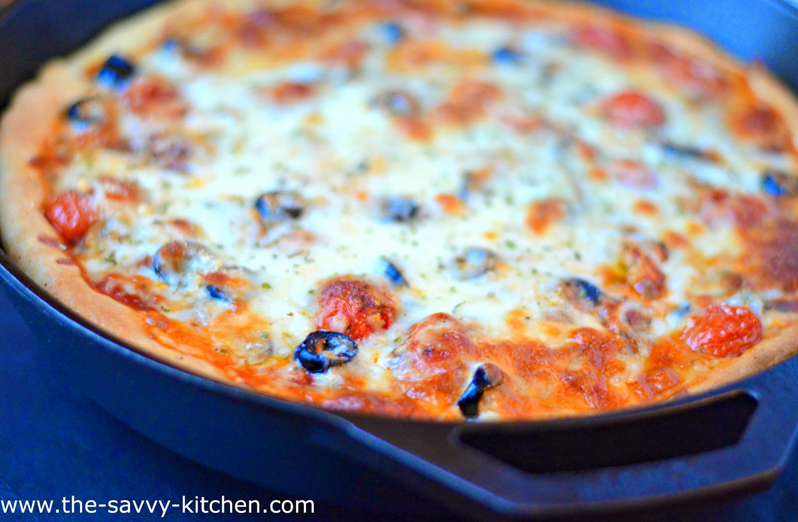 The Savvy Kitchen Veggie Deep Dish Pizza