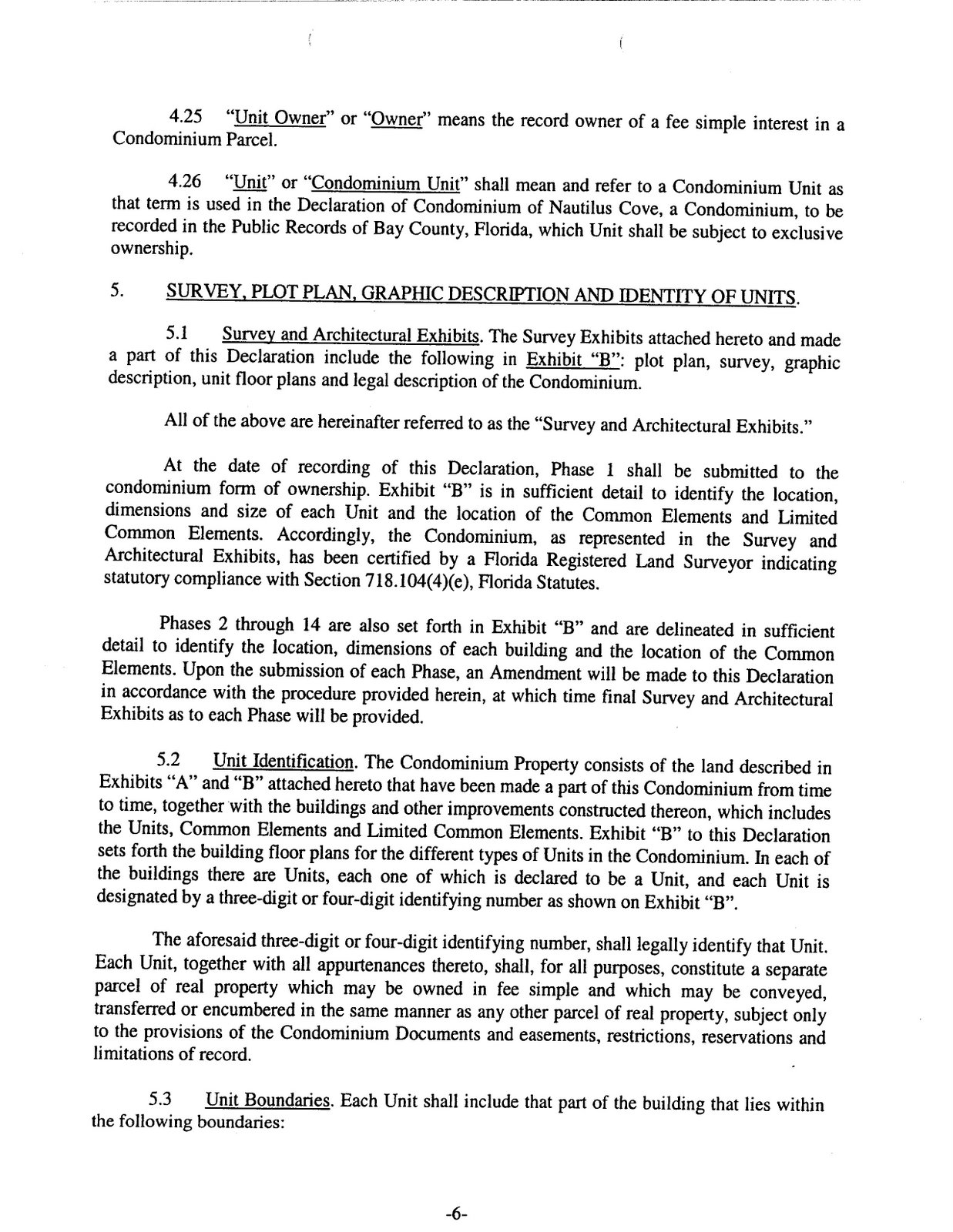 Nautilus Cove Declaration of Condo