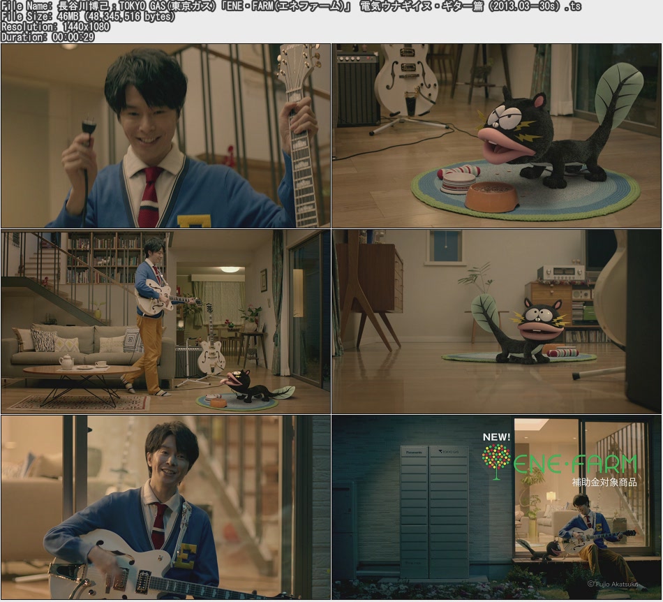 Tvcm Cut 長谷川博己 Tokyo Gas 東京ガス Ene Farm エネファーム 電気ウナギイヌ ギター篇 13 03 30s