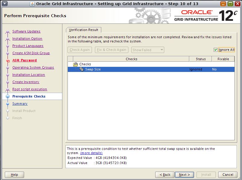 Oracle 12c Grid Infrastructure Installation on Solaris 11 standalone