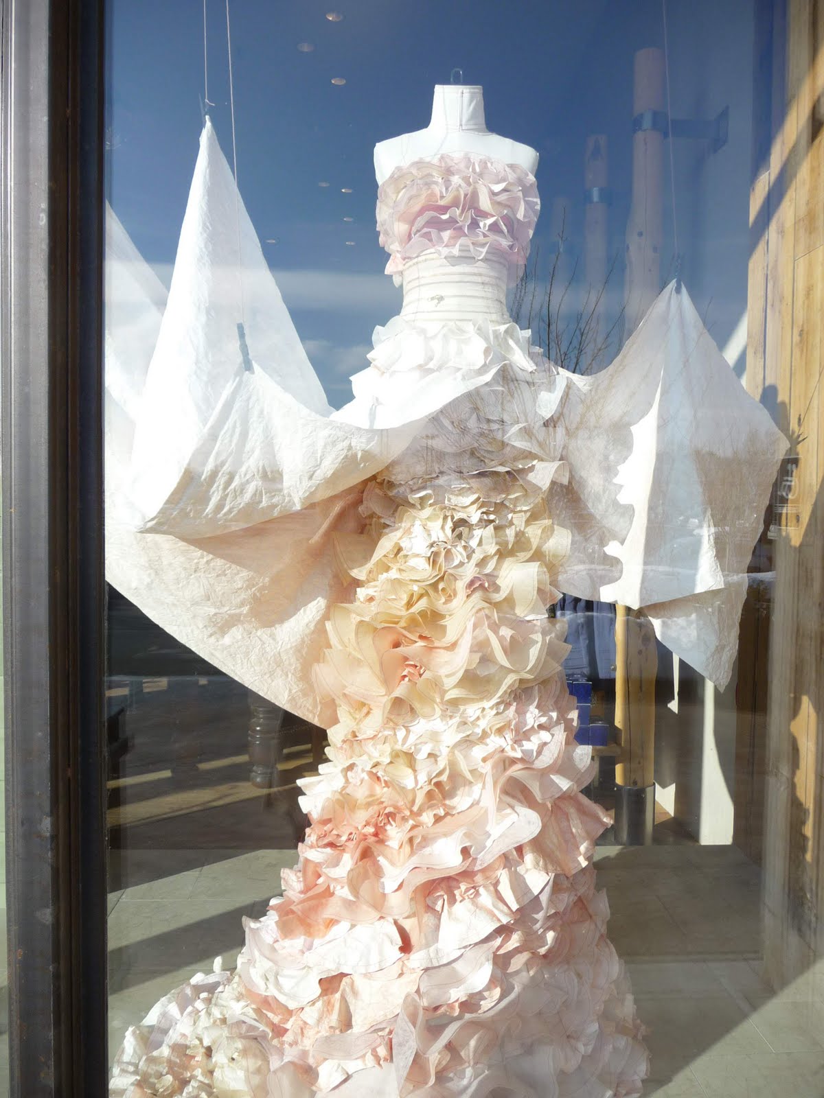 DuPont Tyvek Used for Window Display at Anthropologie store Tyvek