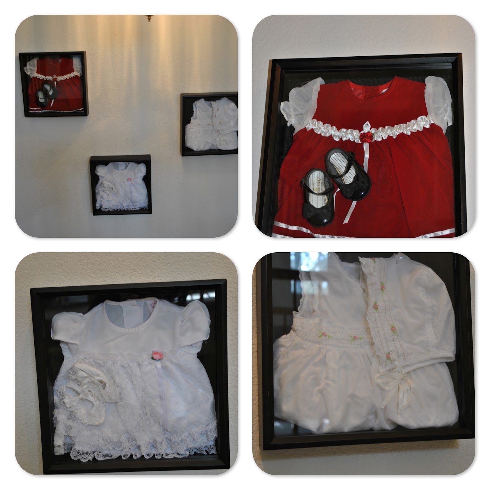 Corrie's Creations Baby Girl Dresses in a Shadow Box