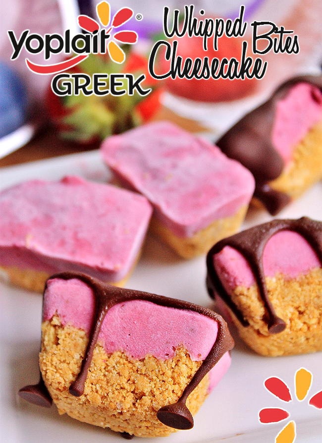 Yoplait Greek 100 Whips! make delicious, fuss free, guilt free, frozen cheesecake bites in a few minutes plus freeze time! #WhipItUp #sponsored